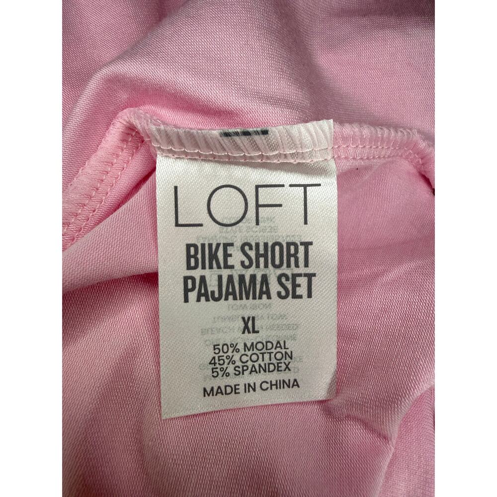 Women’s XL LOFT Pink Bike Short Pajama Set - Picture 7 of 9